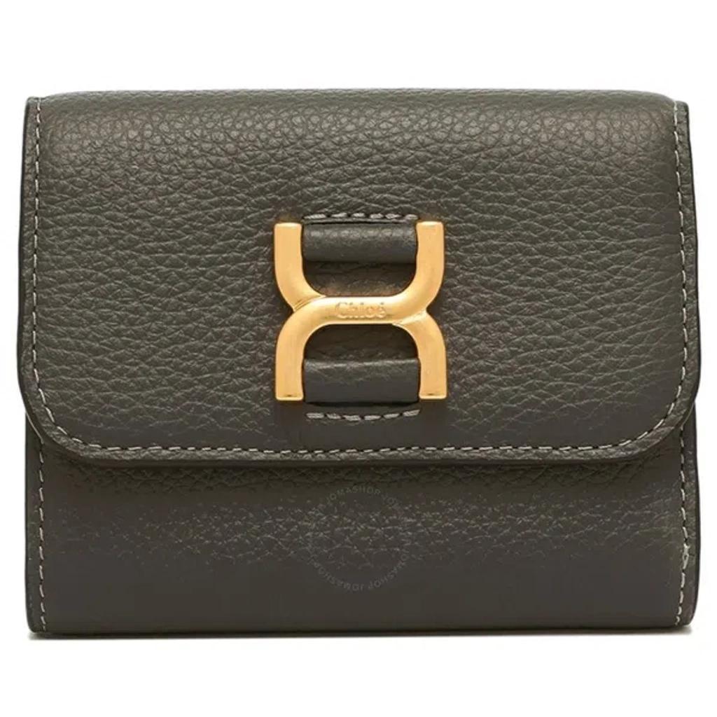 Chloe Elephant Grey Leather Small Trifold Wallet Product Image