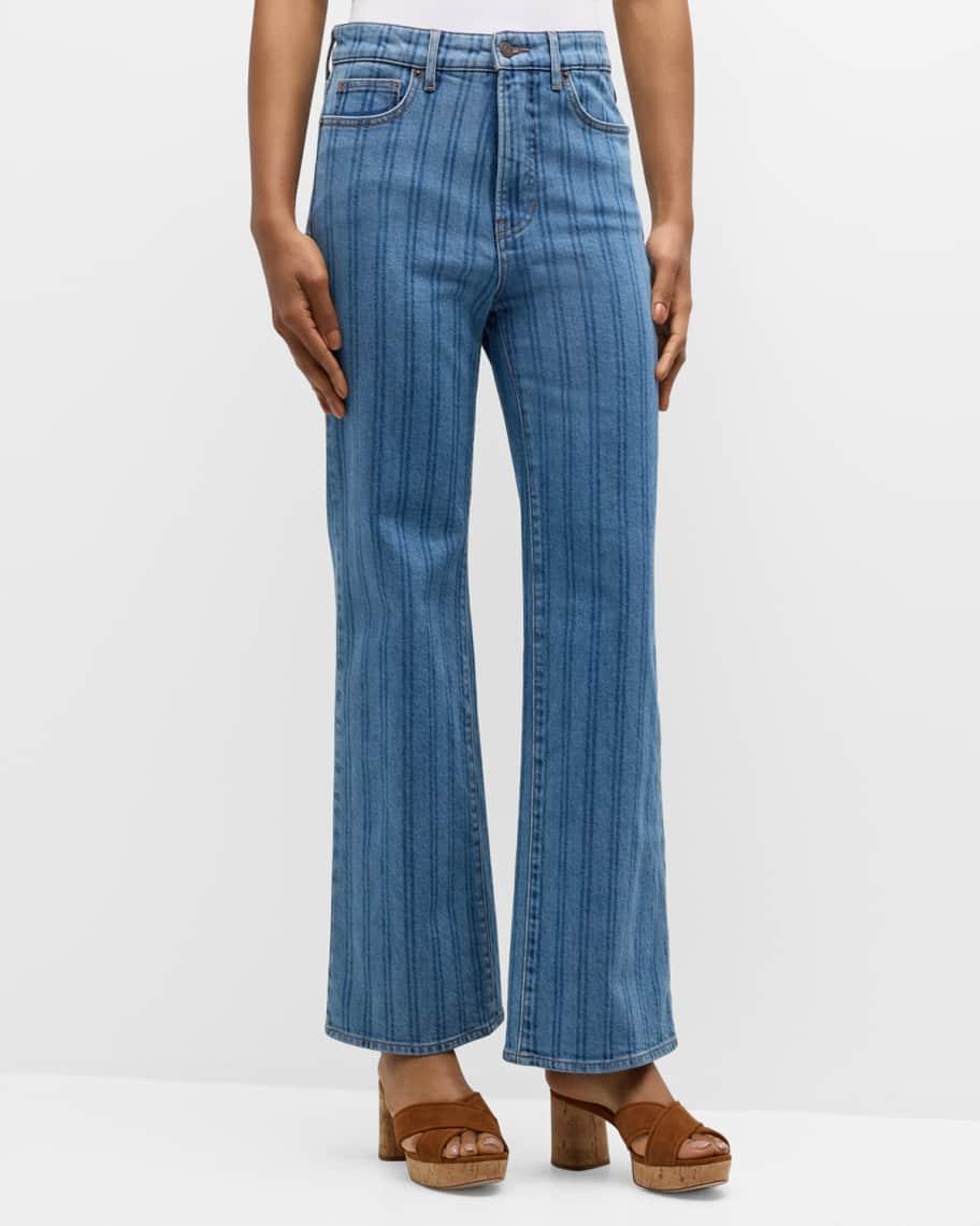 Crosbie Cropped Wide-Leg Stripe Jeans Product Image