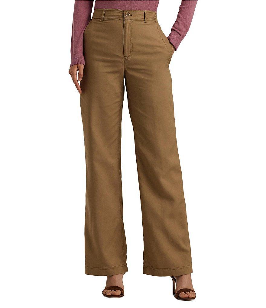 Lauren Ralph Lauren Mahkey Canvas Wide Leg High Rise Pocket Pant Product Image