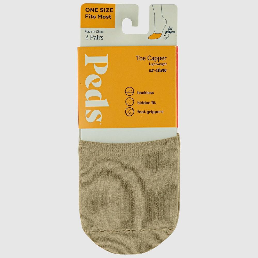 Peds Womens Grippers Tactel Nylon 2pk Liner Mule Socks - Nude One Size Fits Most Product Image