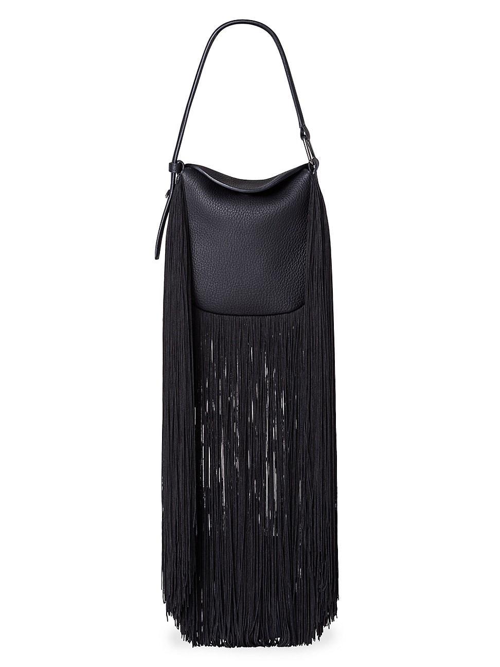 Womens Mini Anna Fringe Leather Hobo Bag Product Image