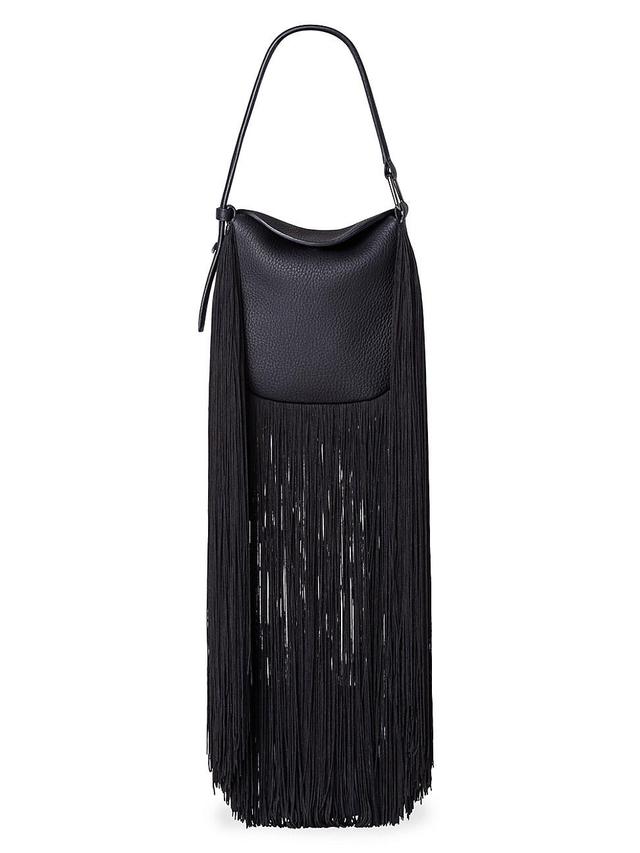 Womens Mini Anna Fringe Leather Hobo Bag Product Image