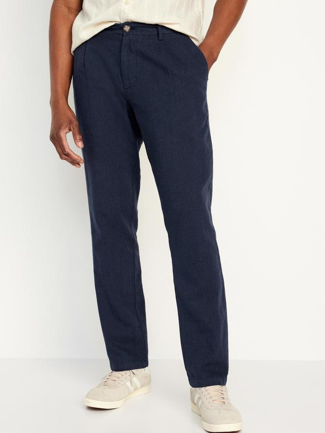 Loose Taper Linen-Blend Ankle Pants Product Image