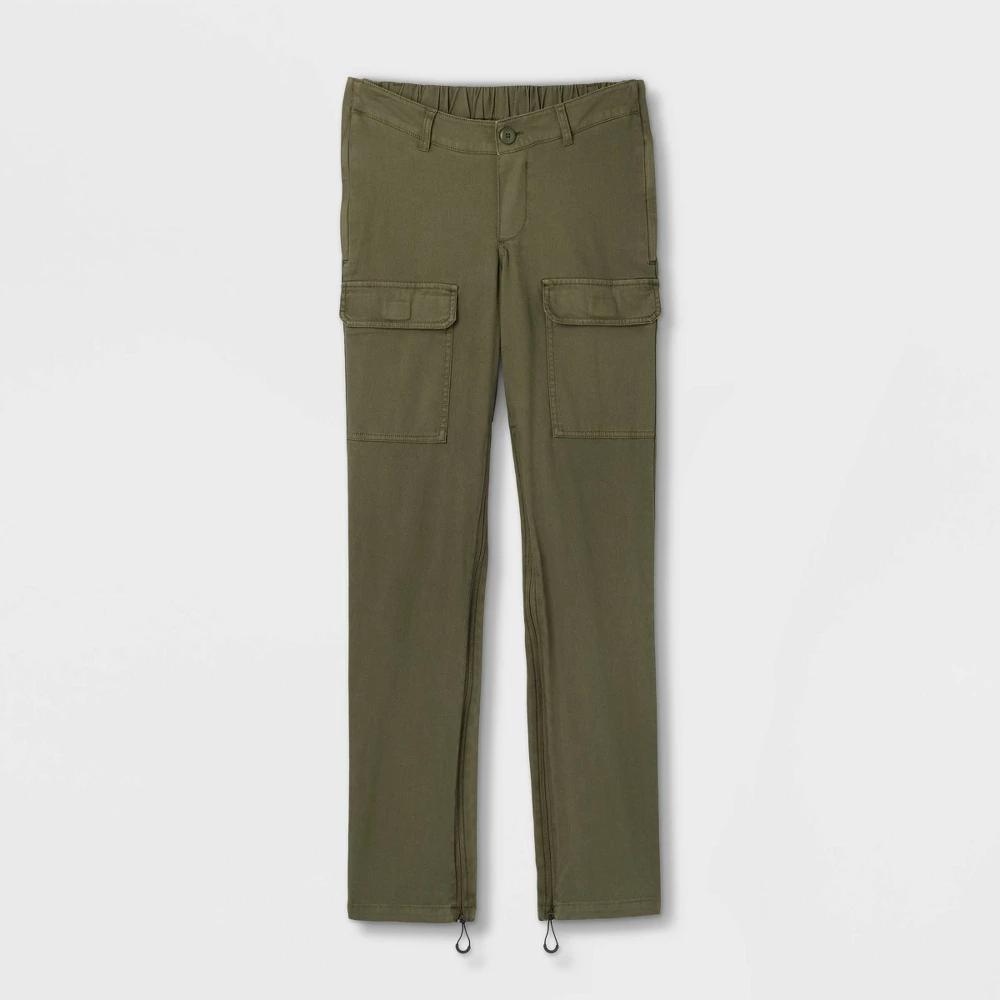 Womens Mid-Rise Adaptive Utility Cargo Pants - Universal Thread Olive 2 Product Image