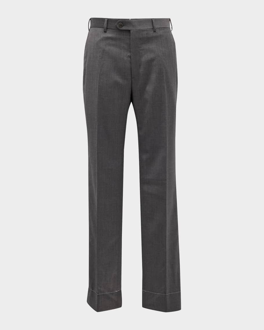 Men's Flat-Front Wool Pants Product Image