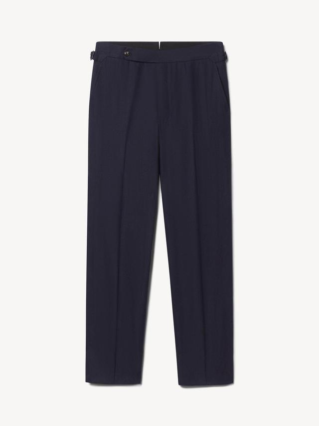 Navy J.Mueser Wool Linen Tab Trouser Product Image