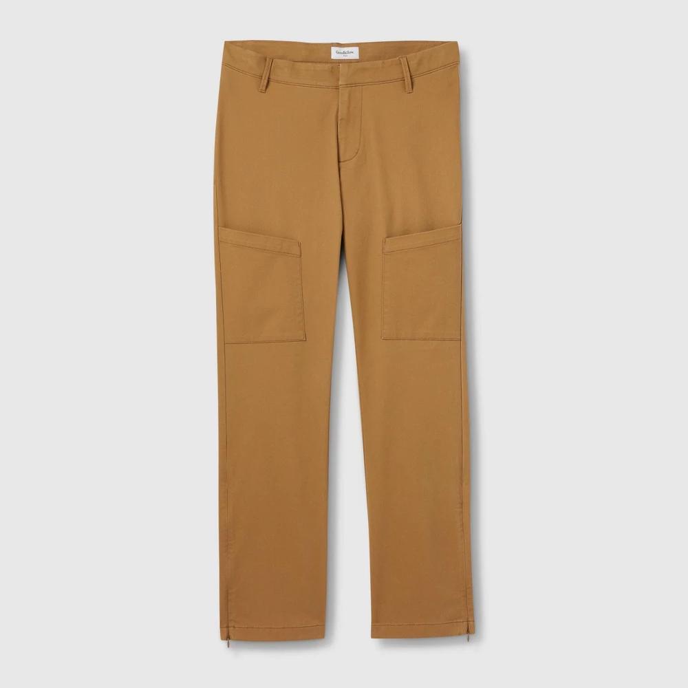 Mens Adaptive Seated Fit Straight Leg Chino Pants - Goodfellow & Co Dapper Brown 28x30 Product Image