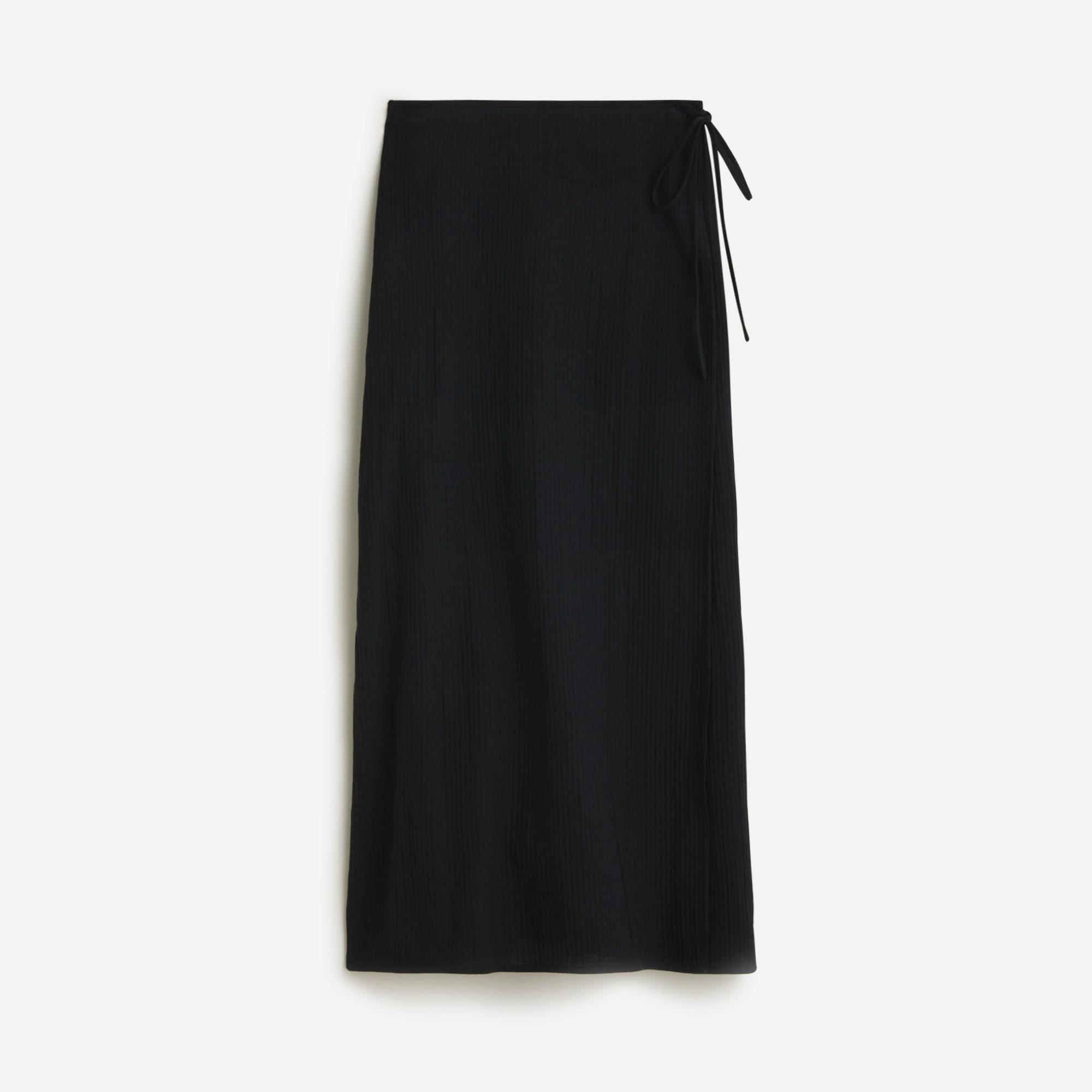 Side-tie beach skirt in airy gauze Product Image