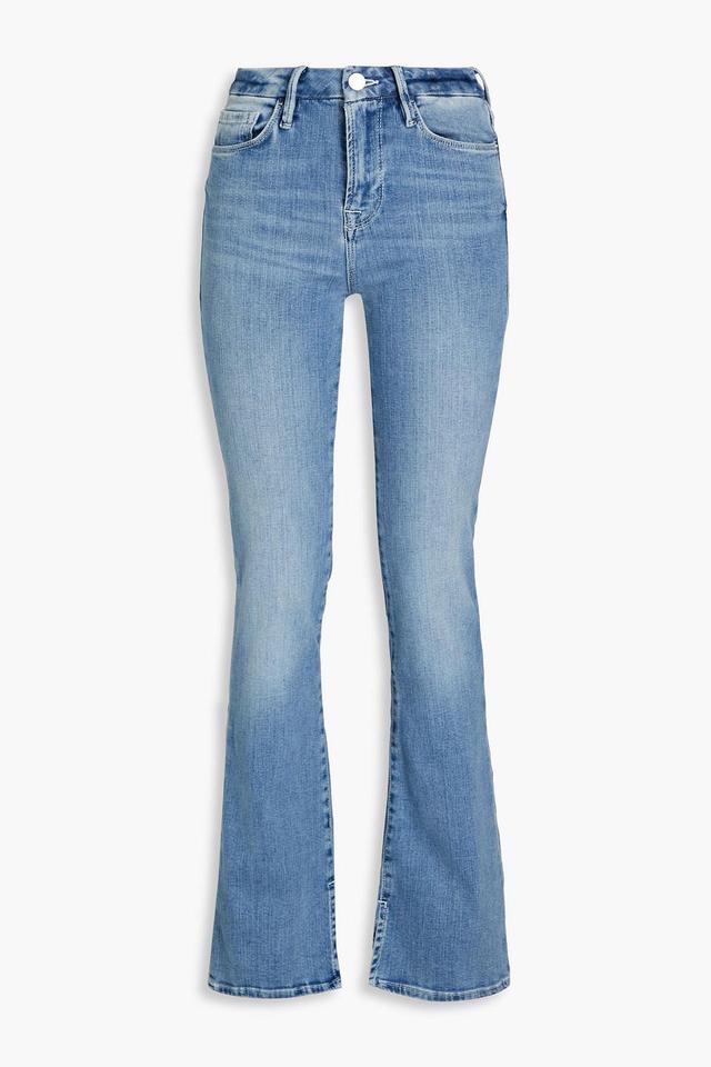 Le Mini Boot Faded High-rise Bootcut Jeans In Light Denim Product Image