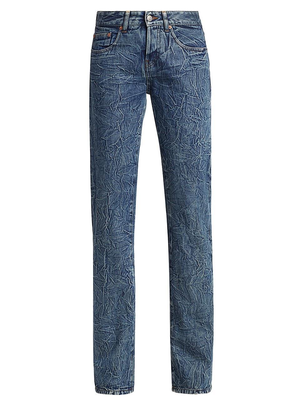 Womens Crinkled Low-Rise Slim Flared Jeans Product Image