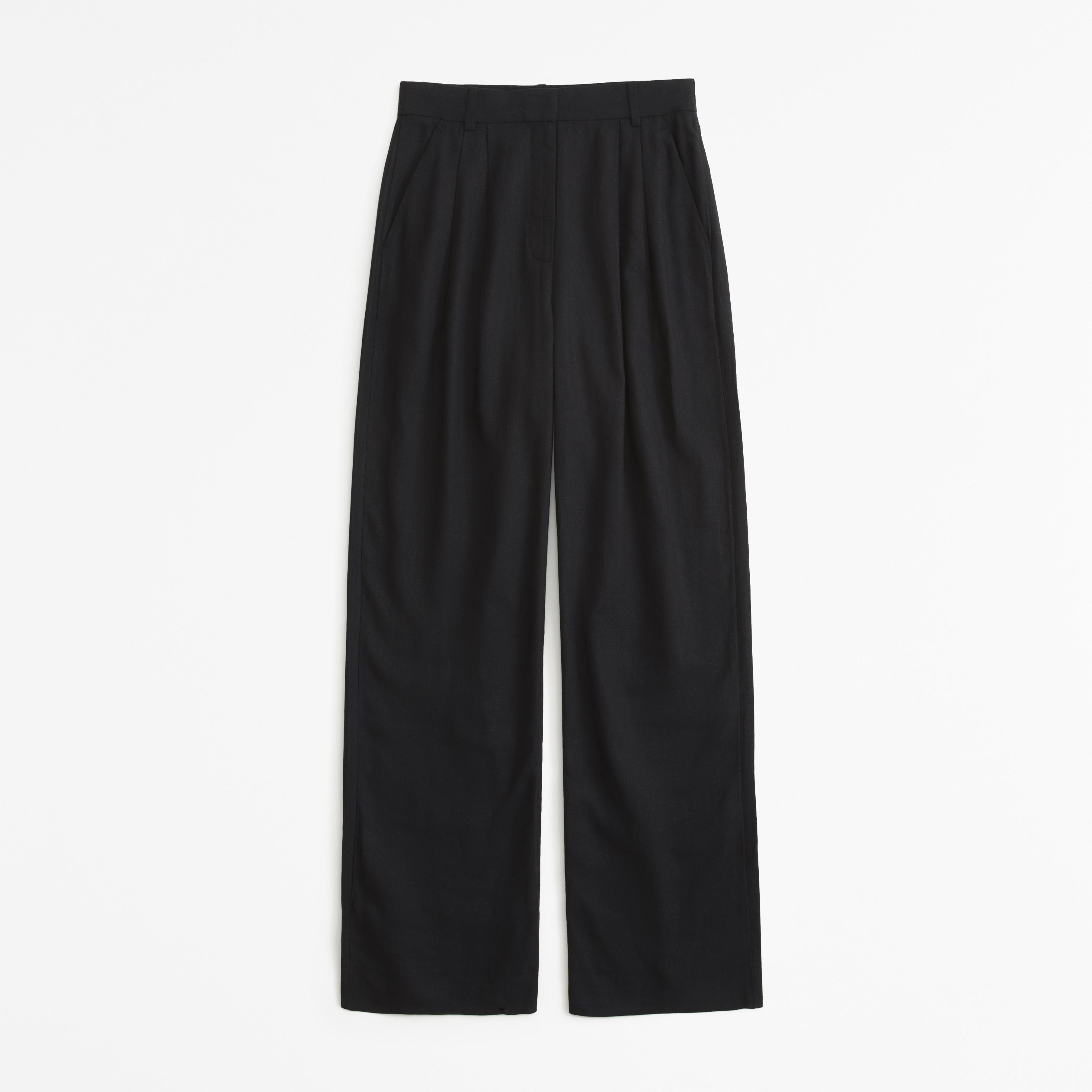 Curve Love A&F Sloane Tailored Linen-Blend Pant Product Image