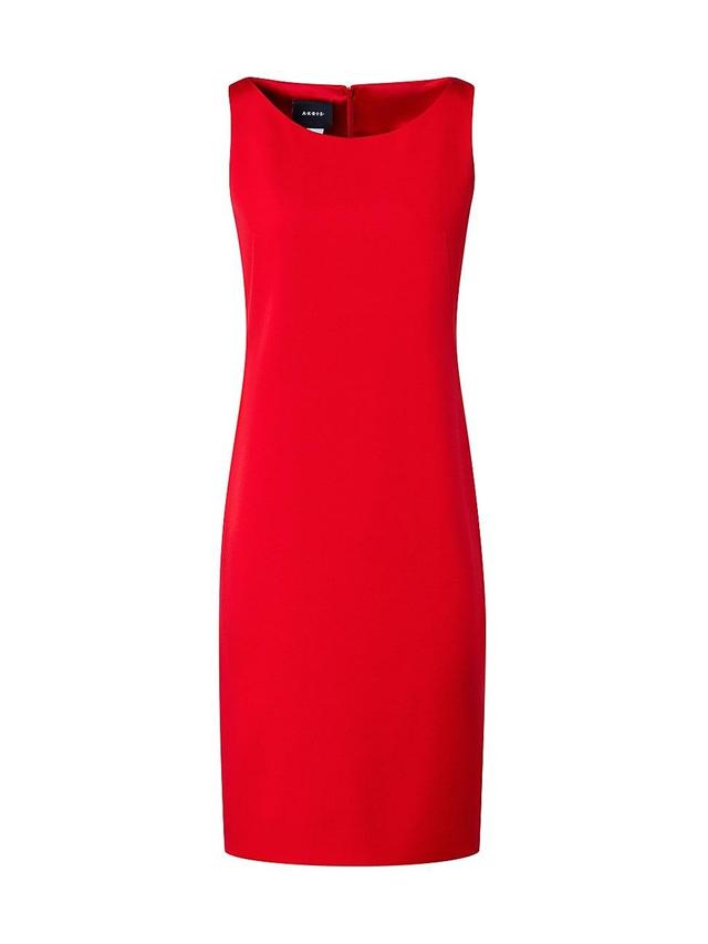 Womens Boatneck Silk Sheath Dress Product Image