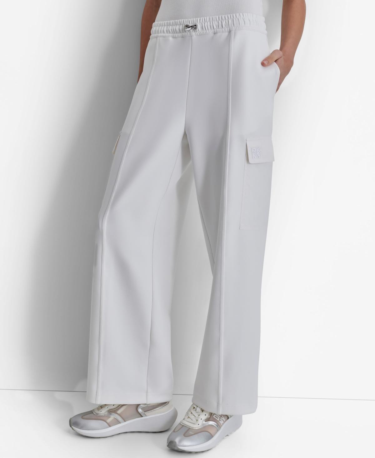 Dkny Womens Bungee-Waist Wide-Leg Pants Product Image