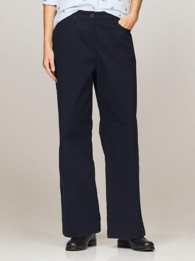 Tommy Hilfiger Women's 1985 Brushed Cotton Wide-Leg Pant Product Image