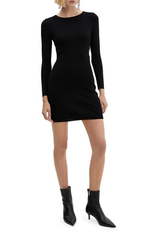 MANGO Cutout Long Sleeve Sweater Dress Product Image