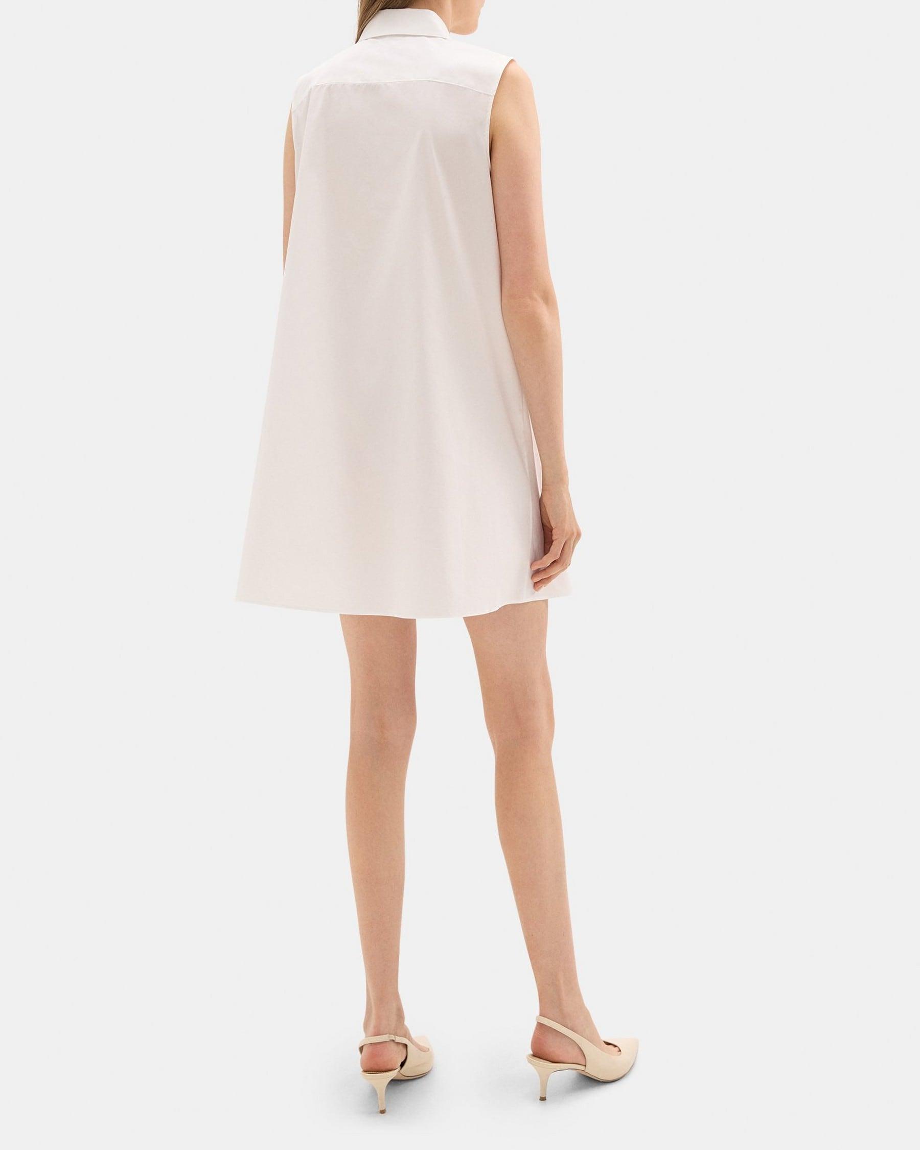 Sleeveless Tunic Dress in Cotton Poplin Product Image