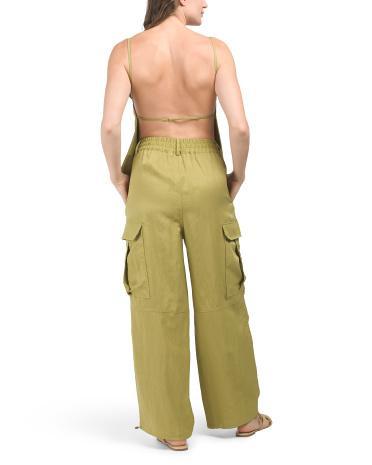 Quin Crop Top And Cargo Pants Set for Women | Nylon/Lyocell Product Image