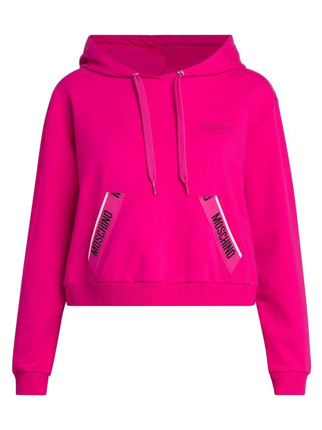 Womens Stretch-Cotton Cropped Hoodie Product Image