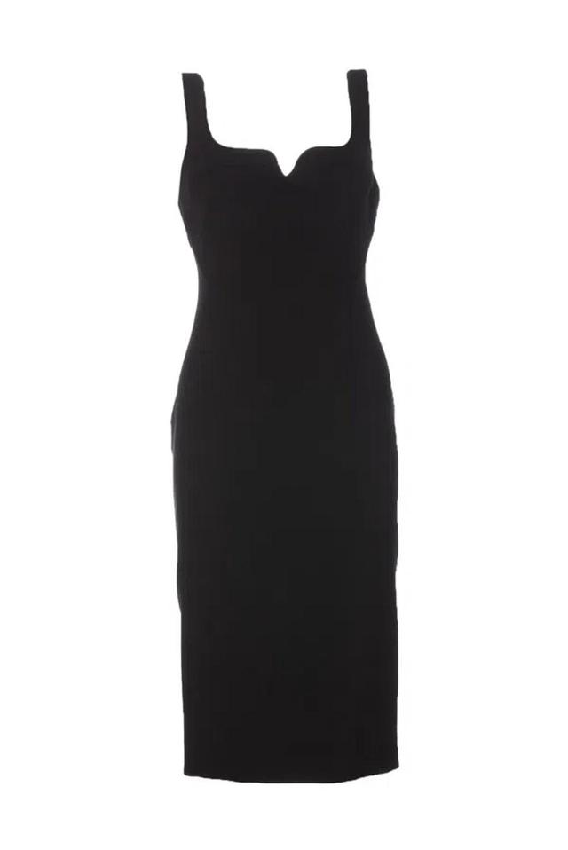 Zip-up Crepe Midi Dress In Black Product Image