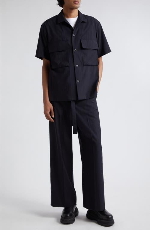 Sacai Chalk Stripe Suiting Camp Shirt Product Image