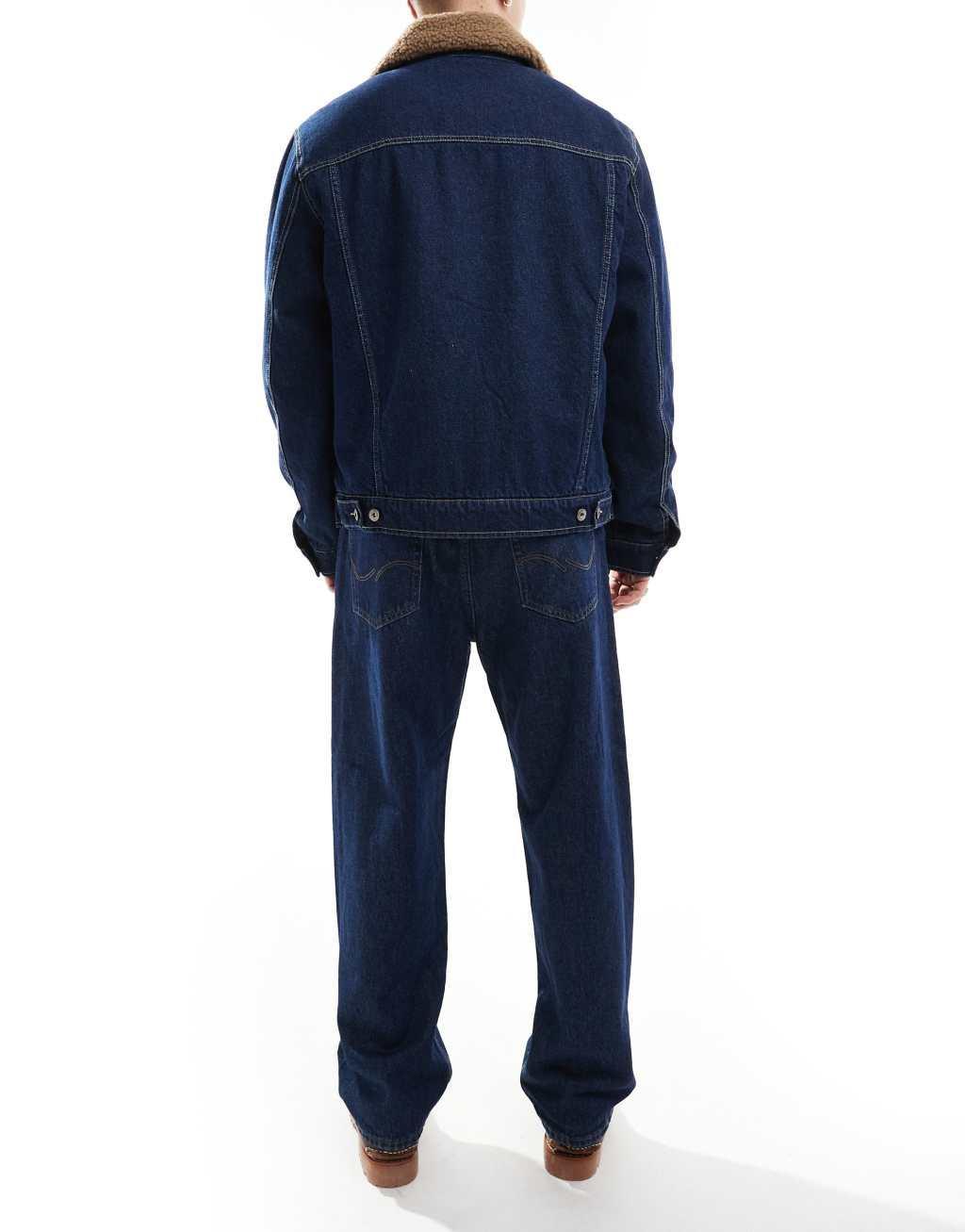 Jack & Jones Alex baggy rigid jean in dark indigo Product Image