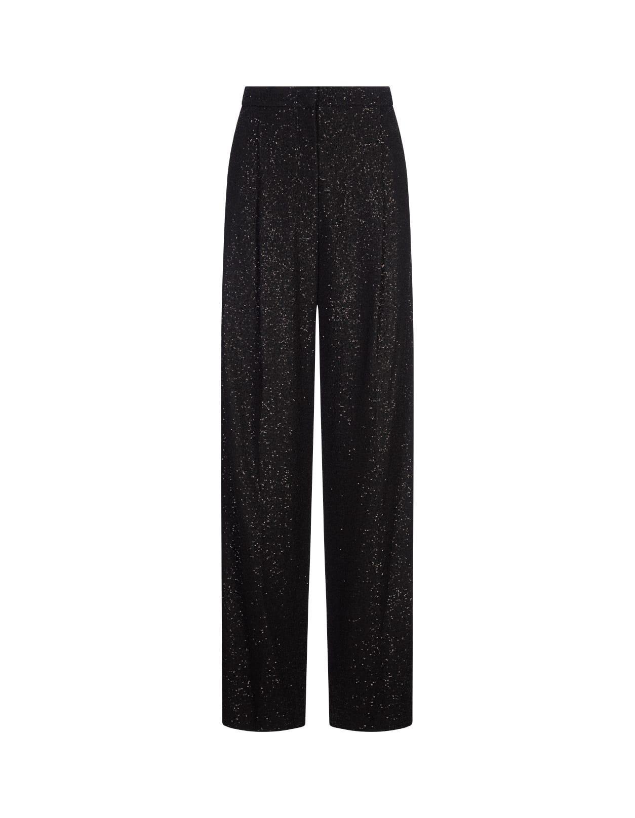 MAX MARA White Wide-leg Trousers In Black Product Image