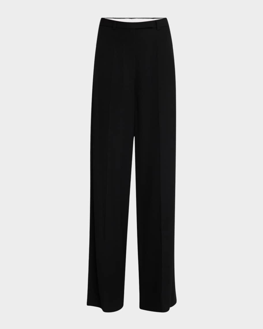 Mid-Rise Stretch Drapey Twill Straight-Leg Pants product image