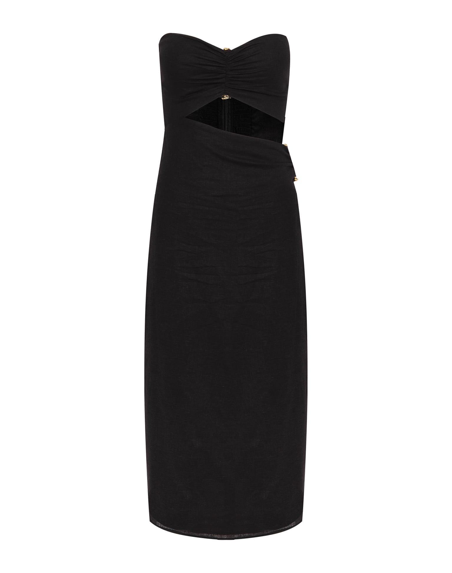 Sonny Detail Midi Dress - Black Product Image