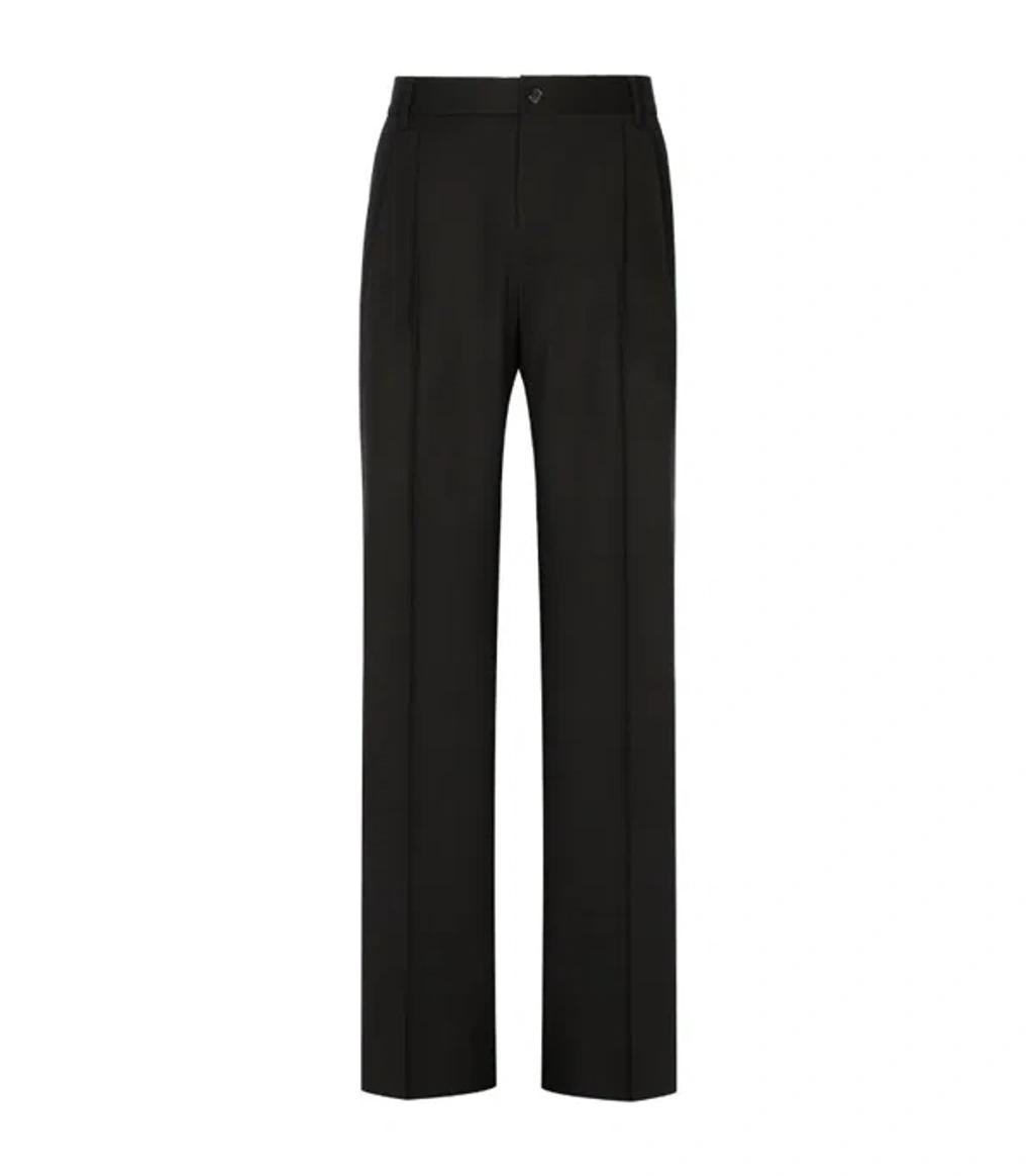 Wool Wide-leg Trousers In Multi Product Image