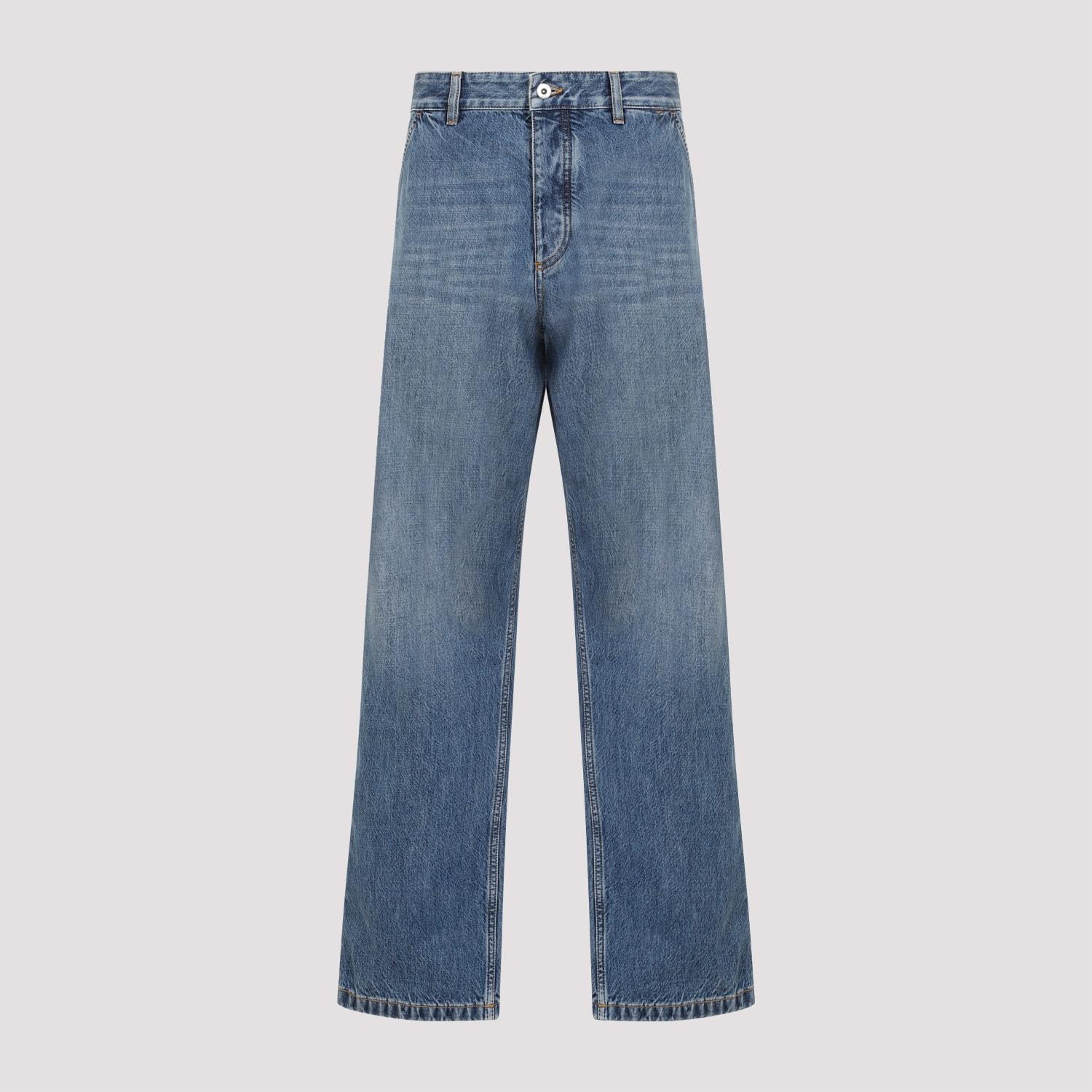 Cargo Denim Jeans Wide Leg In Blue Product Image