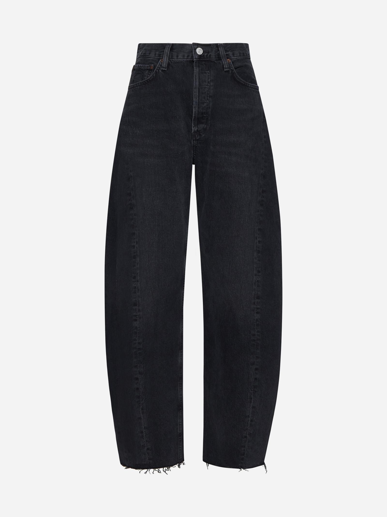 Luna High-rise Tapered Jeans In Black Product Image