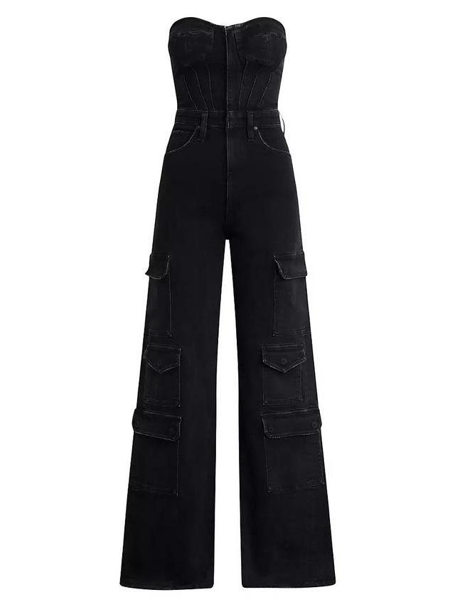 Bustier Denim Cargo Jumpsuit Product Image