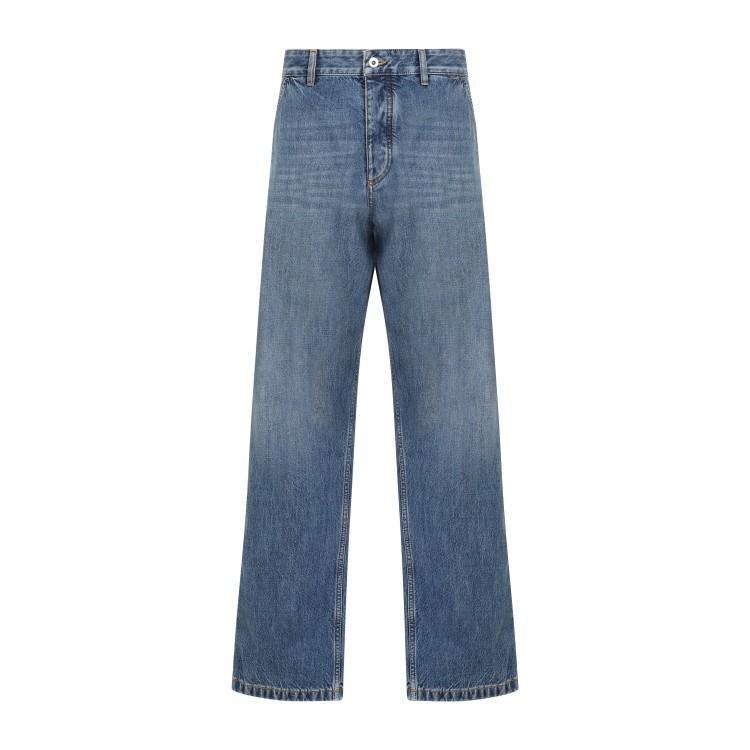 Cargo Denim Jeans Wide Leg In Blue Product Image