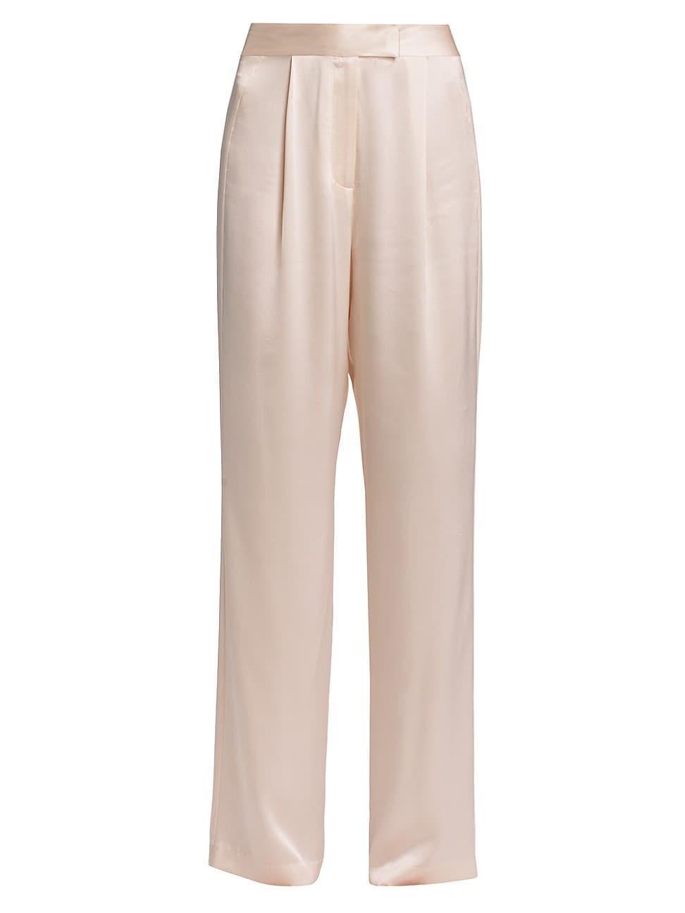 Womens Wide-Leg Silk Trousers product image