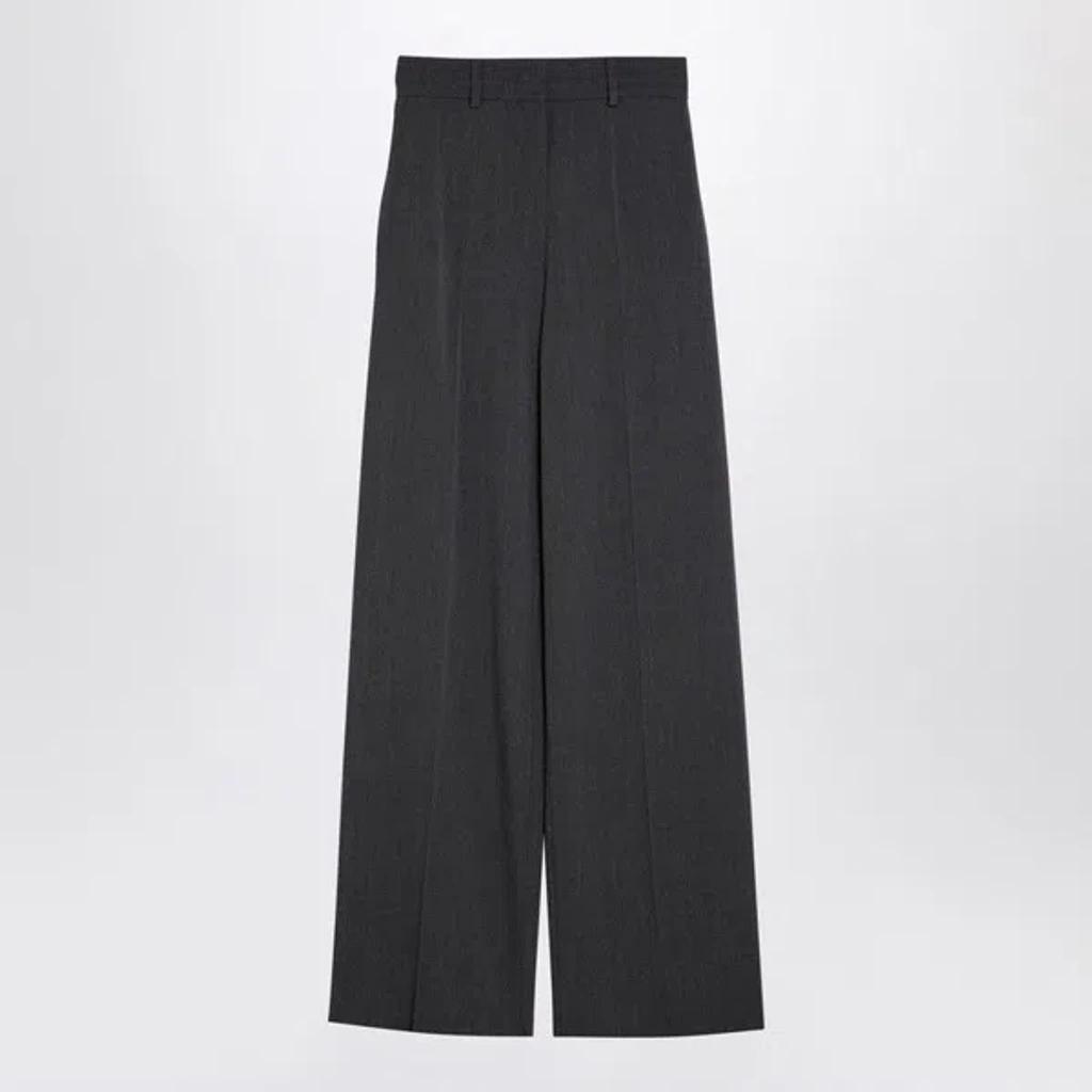 Women's Wool Wide Trousers In Grey product image