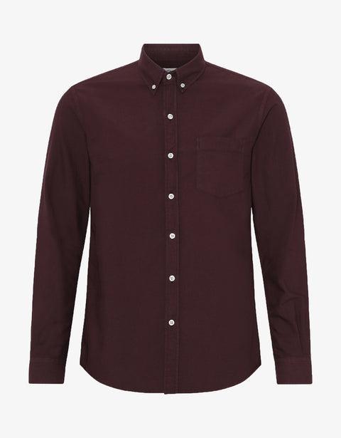 Organic Button Down Shirt - Oxblood Red Product Image