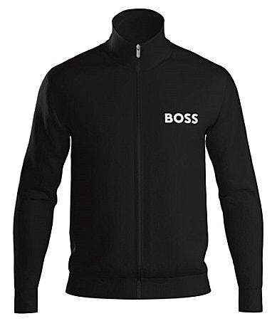 Boss Ease Cotton Logo Print Full Zip Jacket Regular Fit Product Image