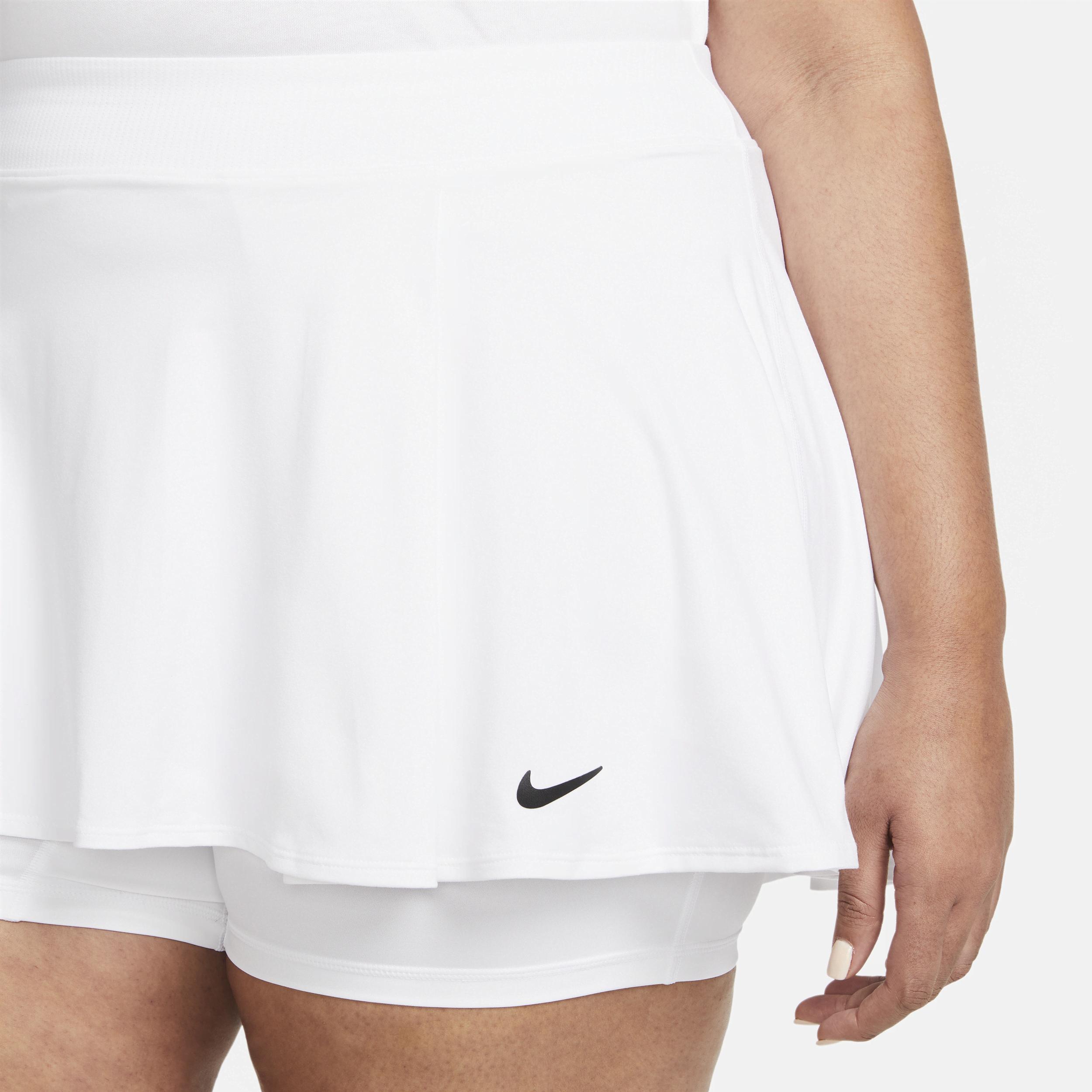 Nike Women's Court Dri-FIT Victory Flouncy Tennis Skirt (Plus Size) in White, Size: 2X  Product Image