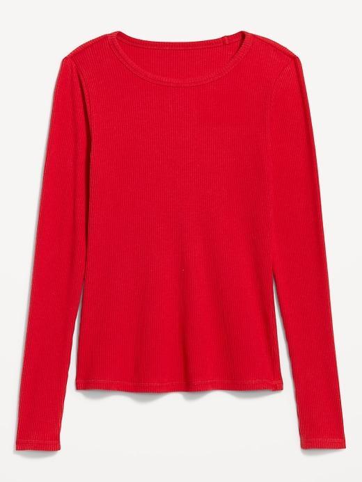 Plush-Knit Long-Sleeve T-Shirt Product Image