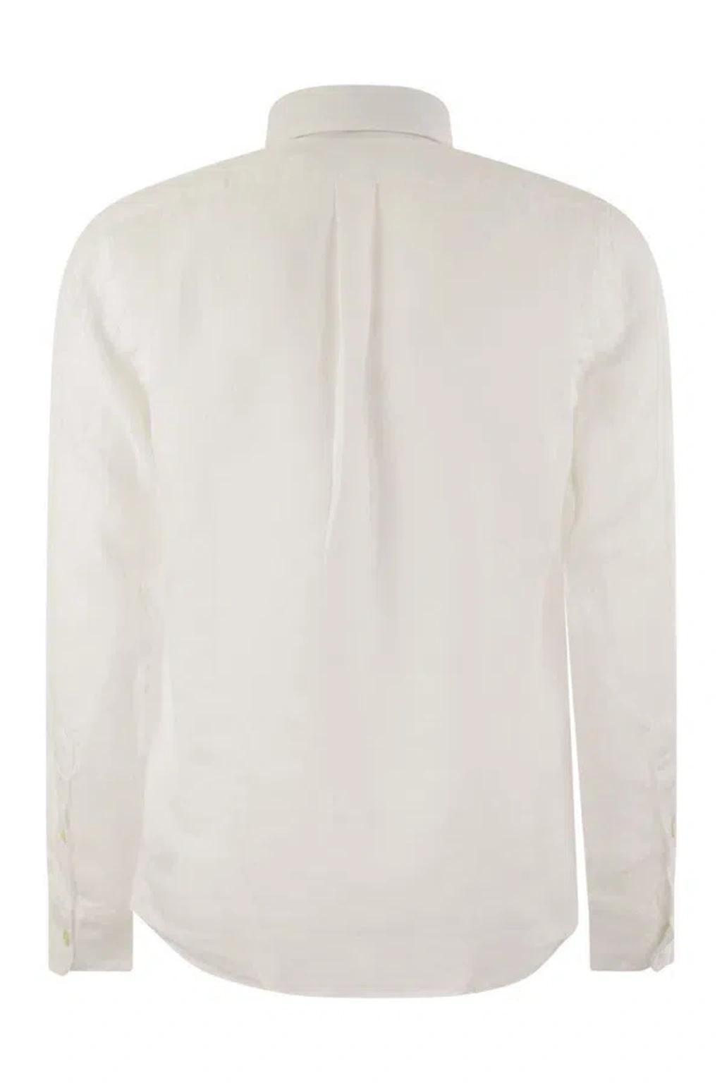 Custom-fit Linen Shirt In White Product Image