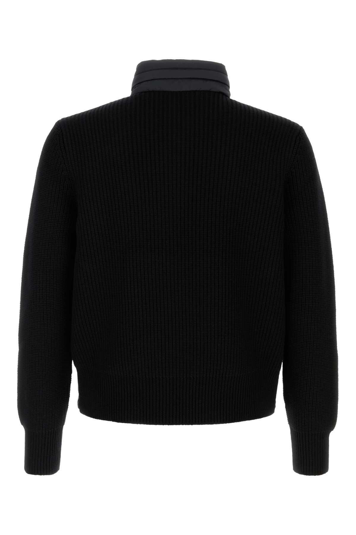 Wool Blend Hybrid Cardigan In Black Product Image