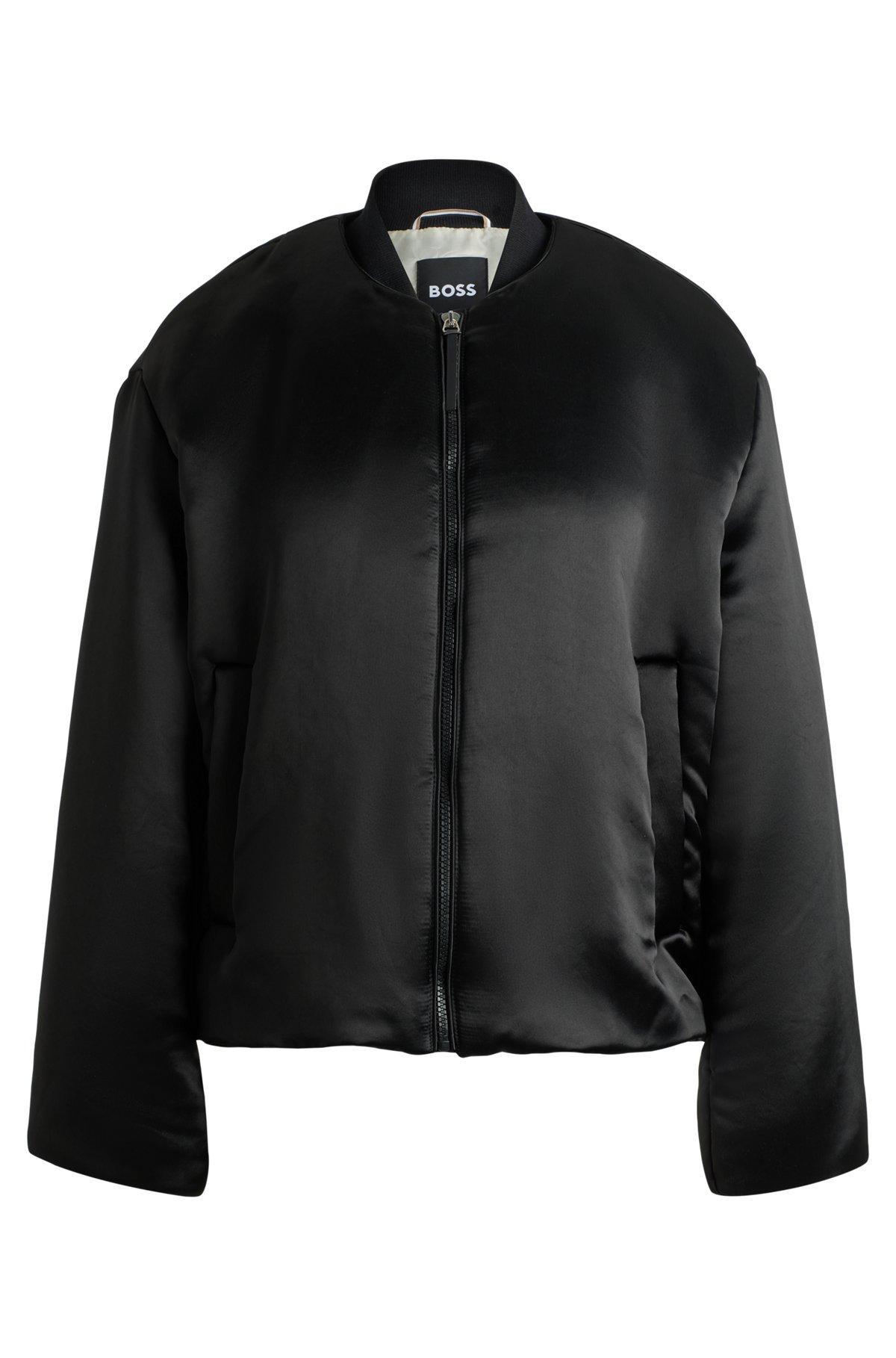 Padded bomber jacket in satin Product Image