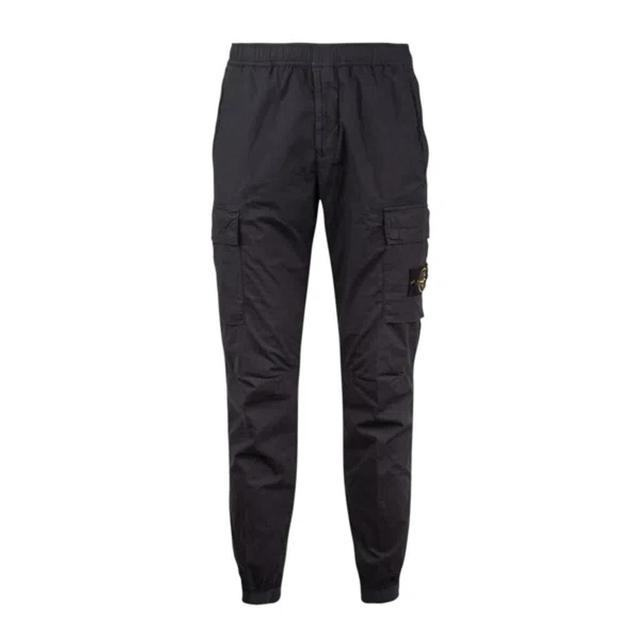 Blue Regular Fit Cargo Pants In Black Product Image