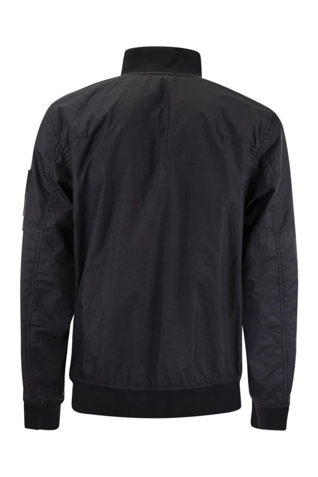 Zip Up Bomber Jacket In Black Product Image