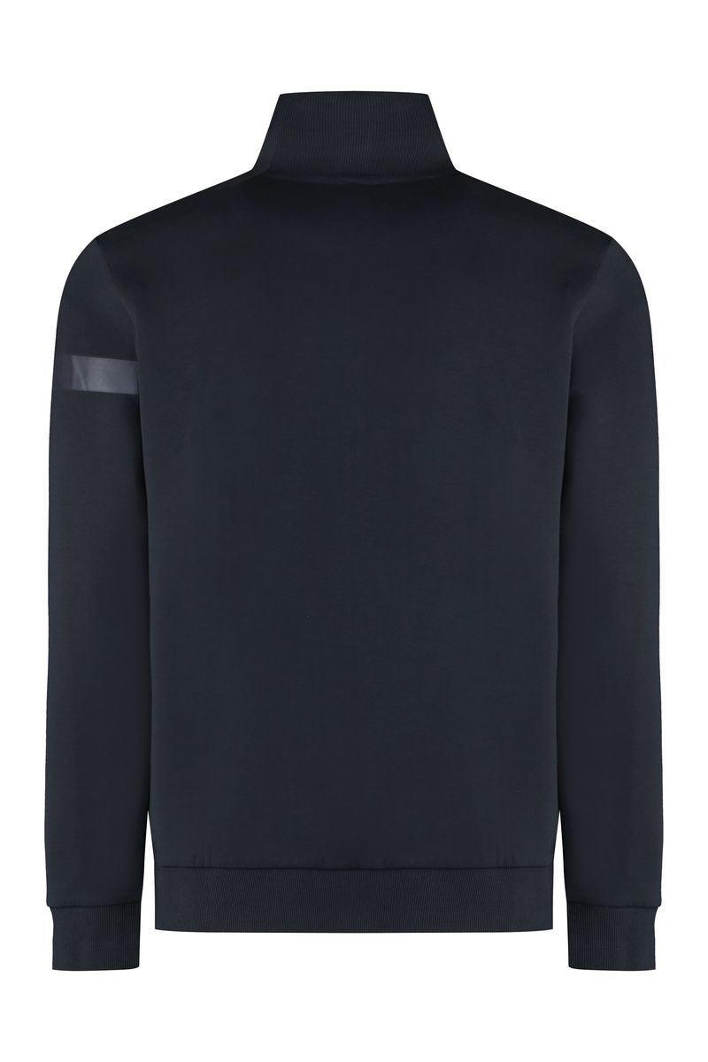 HUGO BOSS Boss Cotton Full-zip Sweatshirt In Blue Product Image