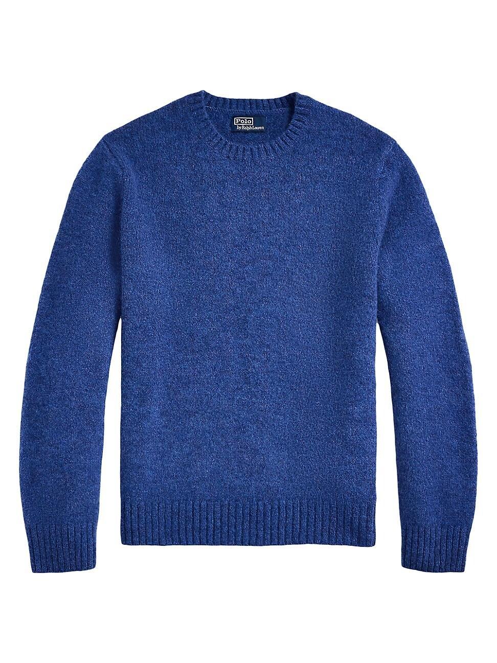 Mens Suede-Patch Knit Sweater Product Image