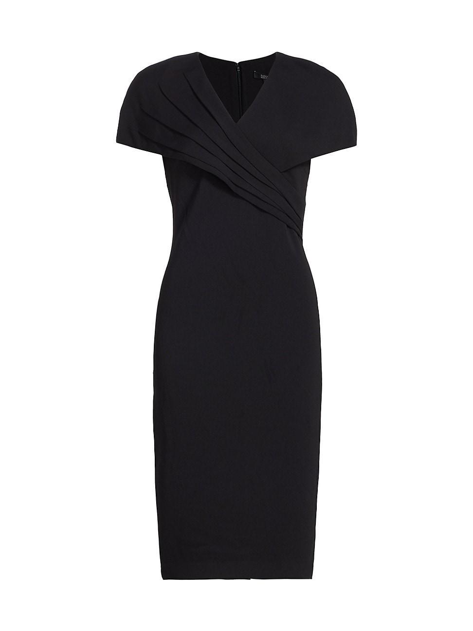 Womens Pleated Stretch Crepe Wrap-Effect Dress Product Image