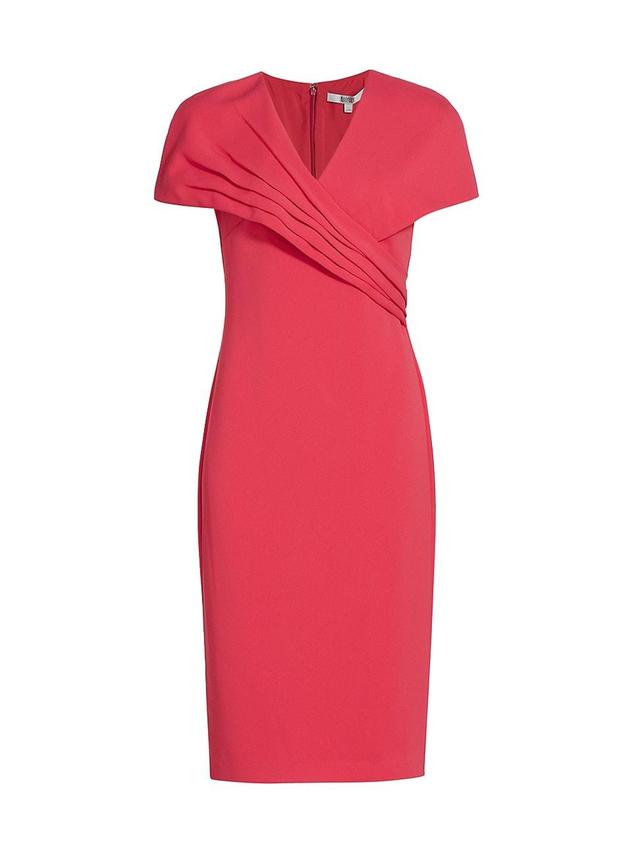 Womens Pleated Stretch Crepe Wrap-Effect Dress Product Image