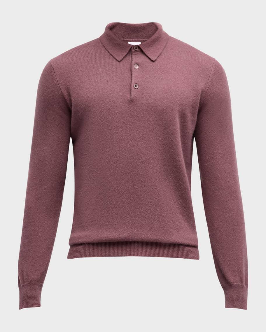 Men's Solid Cashmere Polo Sweater Product Image