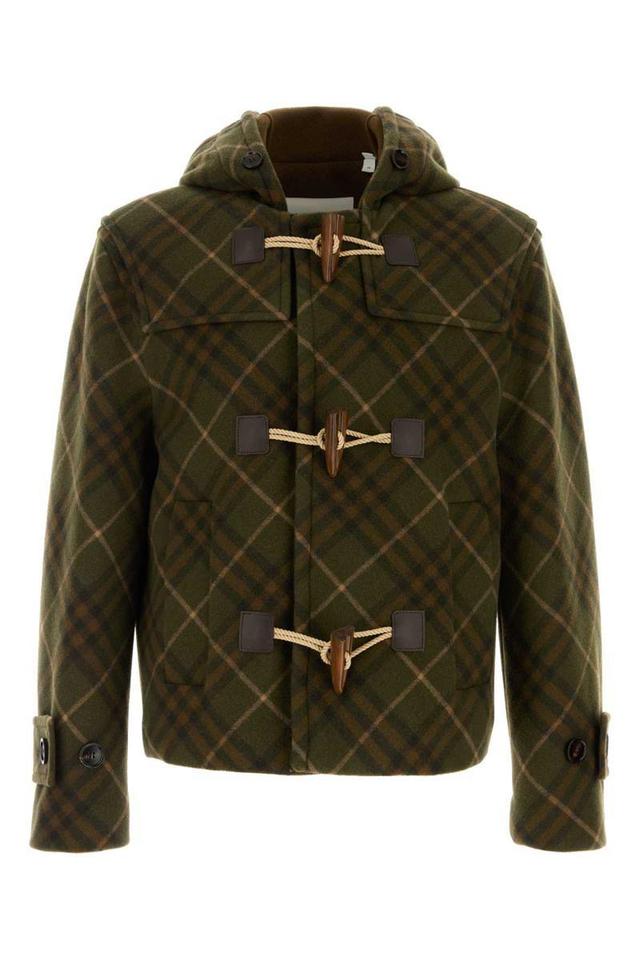 BURBERRY Checkered Hooded Jacket In Multicolor Product Image